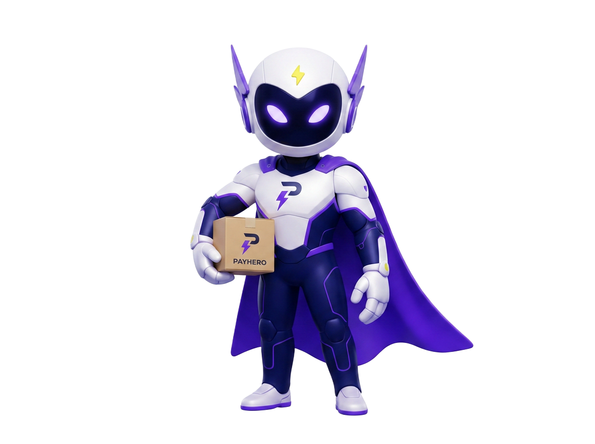 Hero, the PayHero agent, delivering a completed order